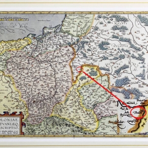 pokaż obrazek - Toden na mapie Wacława Grodeckiego w 1560 r. 