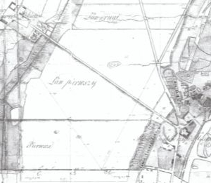 pokaż obrazek - Fragment mapy geodezyjnej folwarku Elżbiecin z 1821 r.
